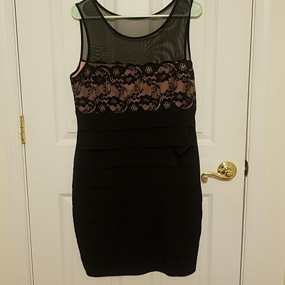 Short black stretchy dress
